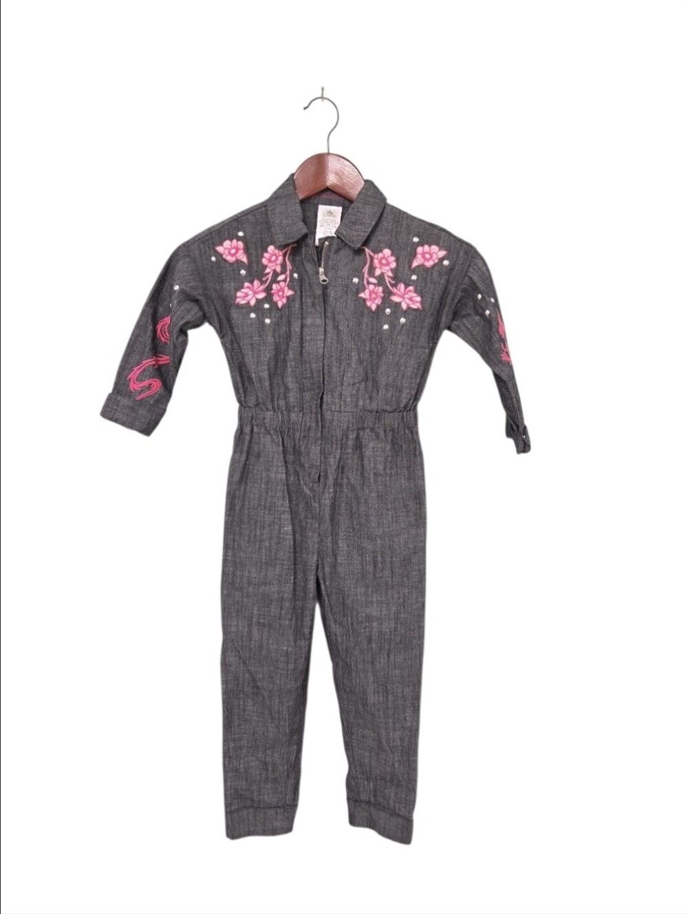 Disney Mulan jumpsuit features vibrant pink embroidered cherry blossoms Girl 5/6